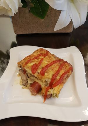 Foto resep Keto Egg Casserole (Panggangan telur, sosis panggang ketofy)
