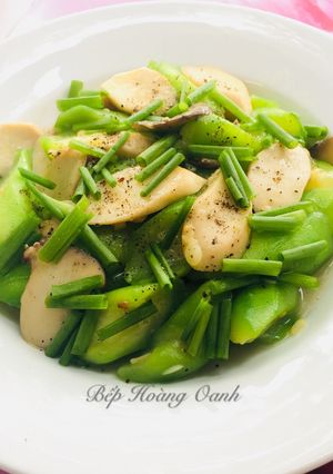 Hình của món Mướp Khía Xào Nấm Đùi Gà Chay🍄.