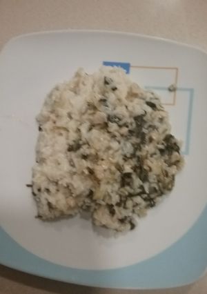 Una foto de Risotto de espinacas con pollo