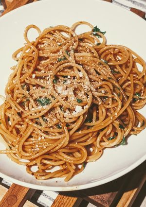 A picture of Fusion Garlic Butter Pasta.