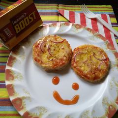 Mini Bread Pizza#kidsrecipecontest A picture of Mini Bread Pizza#kidsrecipecontest.