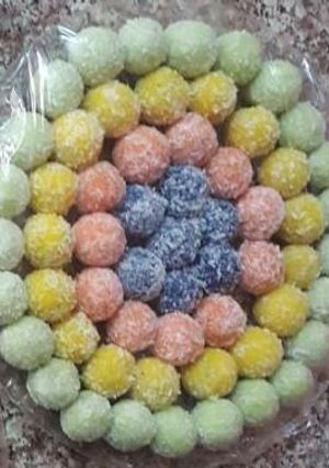 صورة لوصفة كرات النارجيل بالمالتيزرز