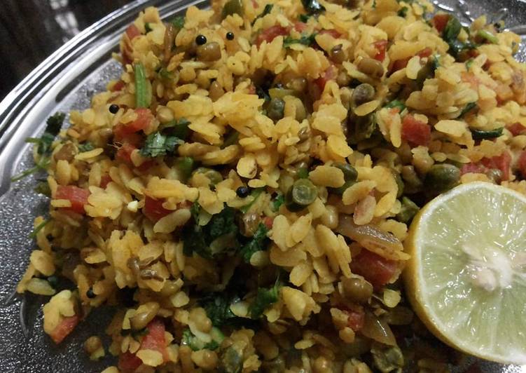 Simple Way to Make Any-night-of-the-week Moong daal poha with veggies