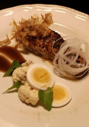 A picture of Grilled Salmon Hoisin sauce.