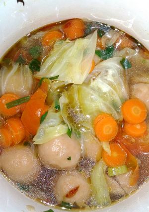 Foto resep Sop bakso sederhana