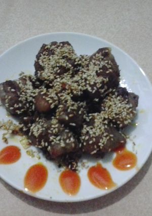 Hình của món Sườn non chiên mè!.
