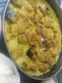 صورة لوصفة سمك فيليه بالطحينية والبطاطا ع طريقتي 😋