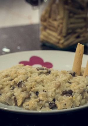 Una foto de Risotto de setas y pechuga