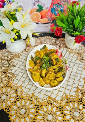 A picture of Raw banana sabji.