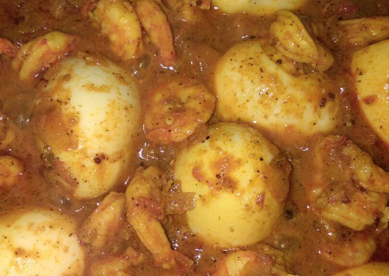 Prawn egg curry Chennai style