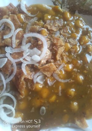 A picture of Khatiyawari Cholay.