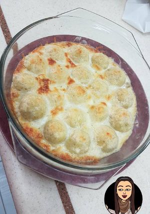 صورة لوصفة كرات البطاطس بالدجاج والكريمه