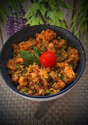 Zöldborsós rizses hús 🫛🦃🥗🥂 recept fotója
