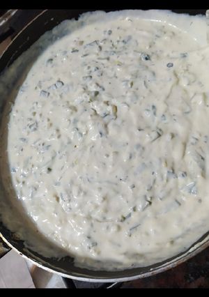 Una foto de Salsa de puerro, verdeo y ajo..