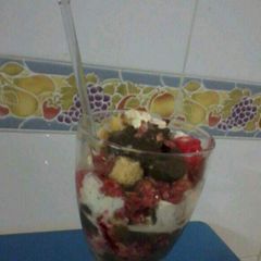 Choco fruity sundae in glass A picture of Choco fruity sundae in glass.