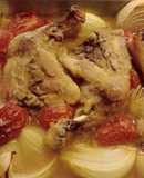 Pollo al horno con cebolla y tomate 🧅🍅