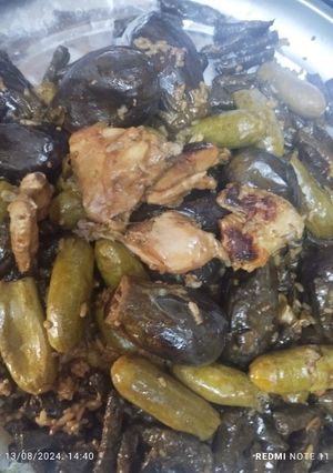 صورة لوصفة محاشي ورق دوالي وكوسا وبيتنجان☘️ 🍆🧄🍋