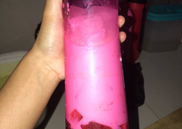 Bumbu Milky strawberry jelly | Cara Bikin Milky strawberry jelly Yang Sederhana