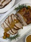 Pierna de cerdo en freidora de aire con gravy