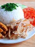 Vegan Broken Rice with Grilled Pork Chop and Shredded Tofu Skin