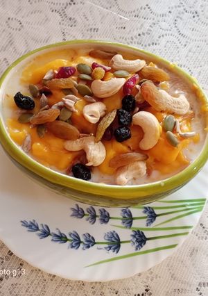A picture of Hyderabadi-style kurma custard with coffee flavour.