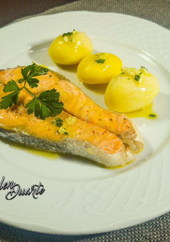 Una foto de Salmón al limón en microondas