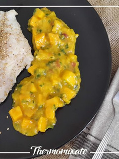 Una foto de Dorada con mango en vinagreta con Thermomix