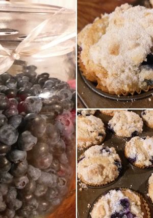 Una foto de Muffins de arándanos con crumble