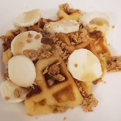 A picture of Easy Croffles (crossaints in waffle iron).