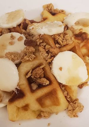 A picture of Easy Croffles (crossaints in waffle iron).