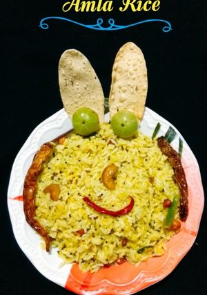 A picture of Amla rice || Usirikaya Pulihora.