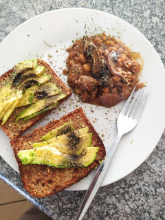 A picture of Avo on toast with a twist.