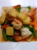 กุ้งเต้าหู้ ผัดถั่วลันเตา