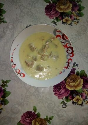 O poză a rețetei Carne de porc cu sos alb.