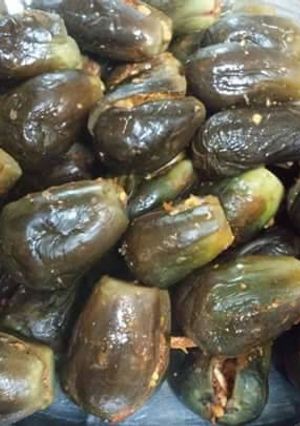 صورة لوصفة عمل المكدوس الفلسطيني