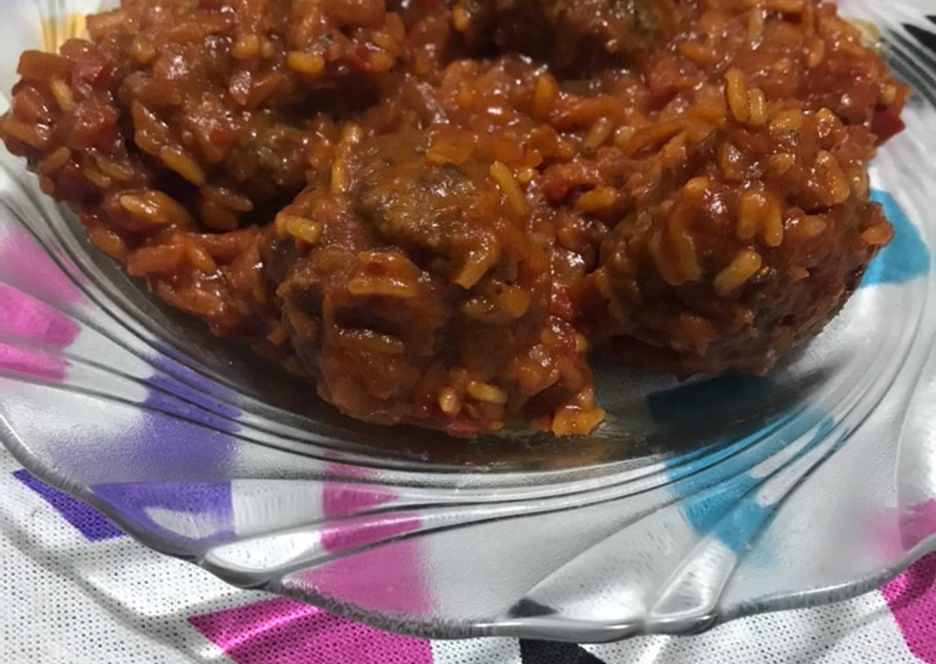 Arroz con albóndigas