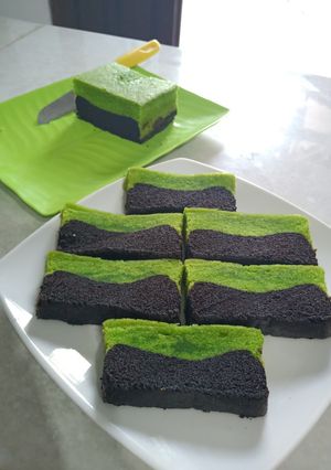 Foto resep Brownies kukus coklat pandan