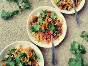 A picture of coriander leaves chopped
