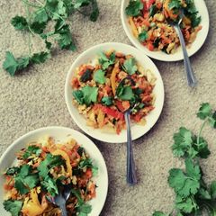 A picture of Veggies and egg stir fry.