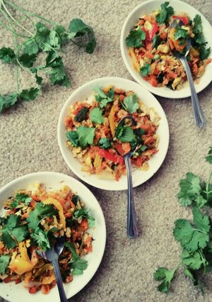 A picture of Veggies and egg stir fry.