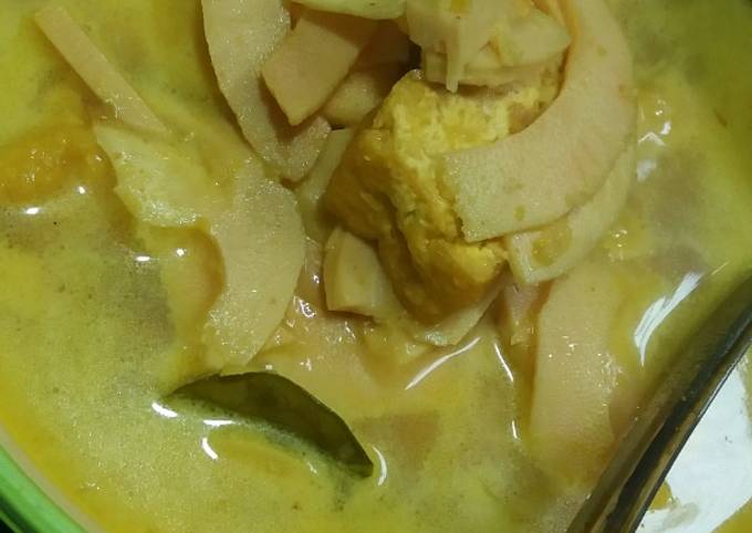 Cara Memasak Santan rebung tahu Enak