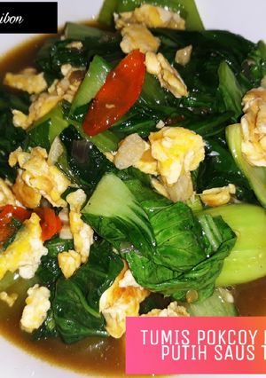 Foto resep Tumis pokcoy bawang putih + telur orak arik