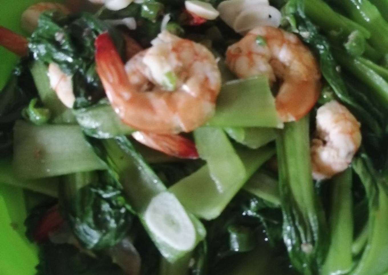 Tumis pakcoy udang
