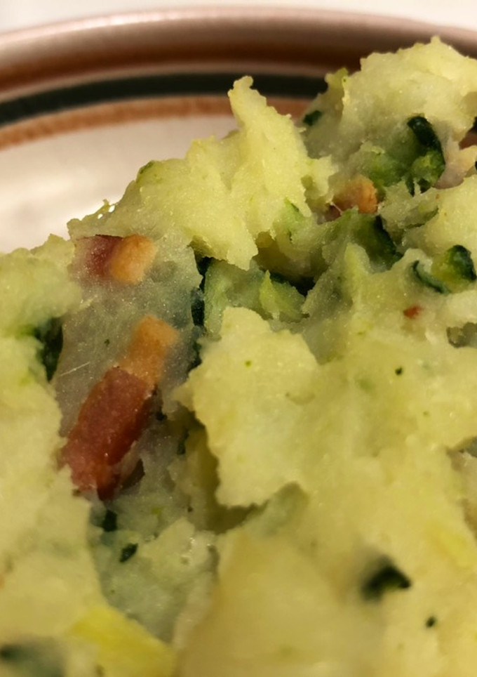 Una foto de Patata con calabacín y bacon