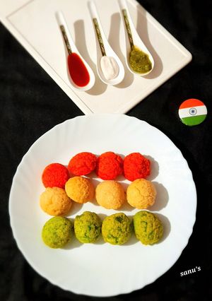 A picture of Tricolour Rava Appe.