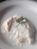 Milanesa de pollo en salsa bechamel 3M