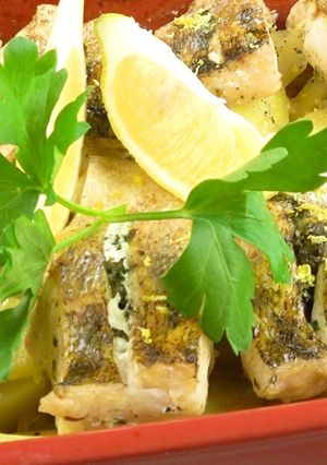 Фото Судак, запеченный с картофелем | Pike perch, baked with potatoes.