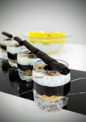 A picture of Brown Rice Chocolate kheer Shots.