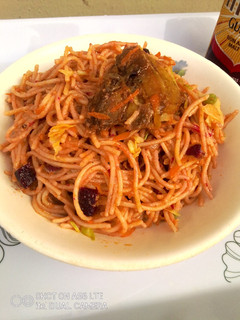 A picture of Beetroot Stirfried Pasta.