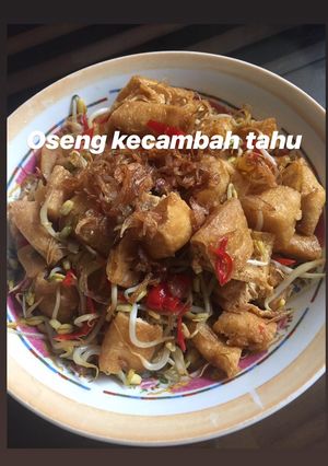 Foto resep Oseng kecambah tahu gembos